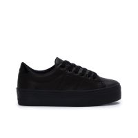 PLATO M SNEAKER - NAPPA/PATENT - BLACK/BLACK
