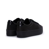 PLATO M SNEAKER - NAPPA/PATENT - BLACK/BLACK