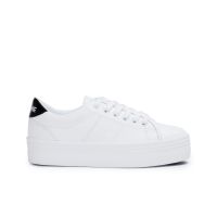 PLATO M SNEAKER - NAPPA/PATENT - WHITE/BLACK