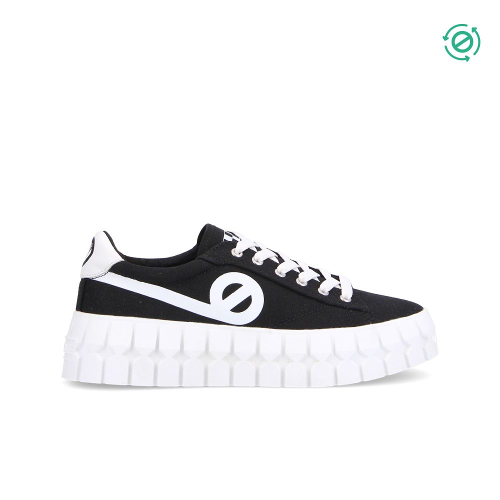 Canvas sneakers with laces PLAY SNEAKER CANVAS/NAPPA - BLACK/WHITE No Name for woman