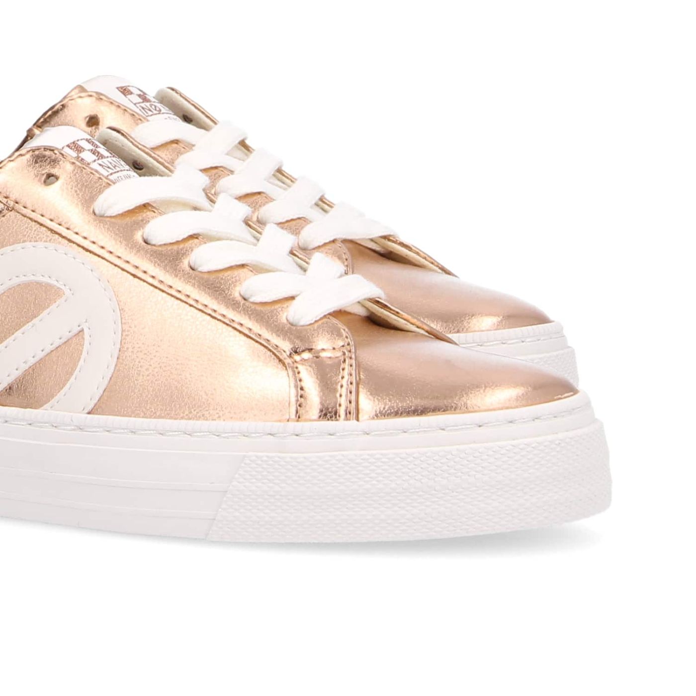 Basket No Name à Lacets Strike Side White/Natural Femme