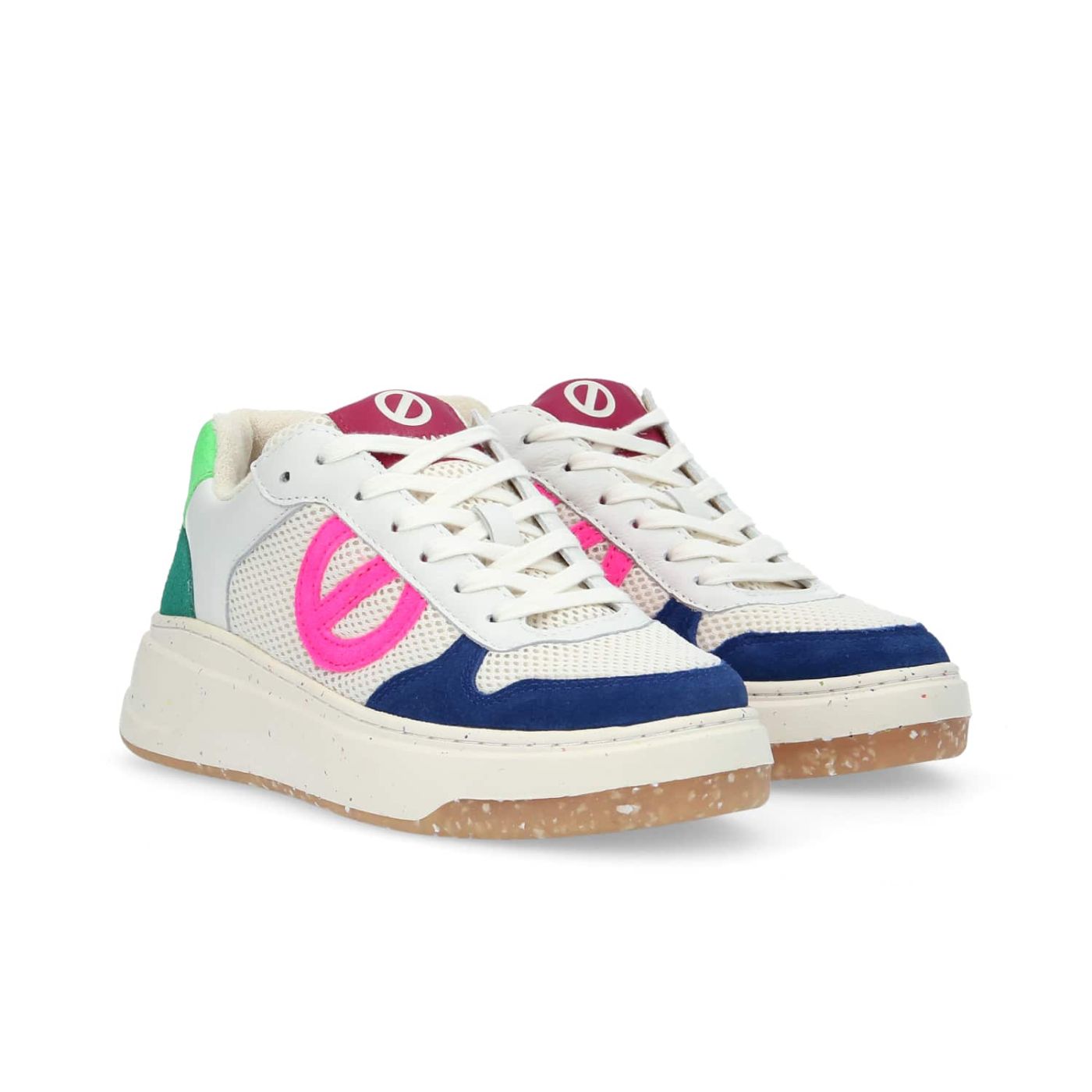 NO NAME | Women's sneakers - BRIDGET SNEAKER - BLUE/PINK NEON/WHITE