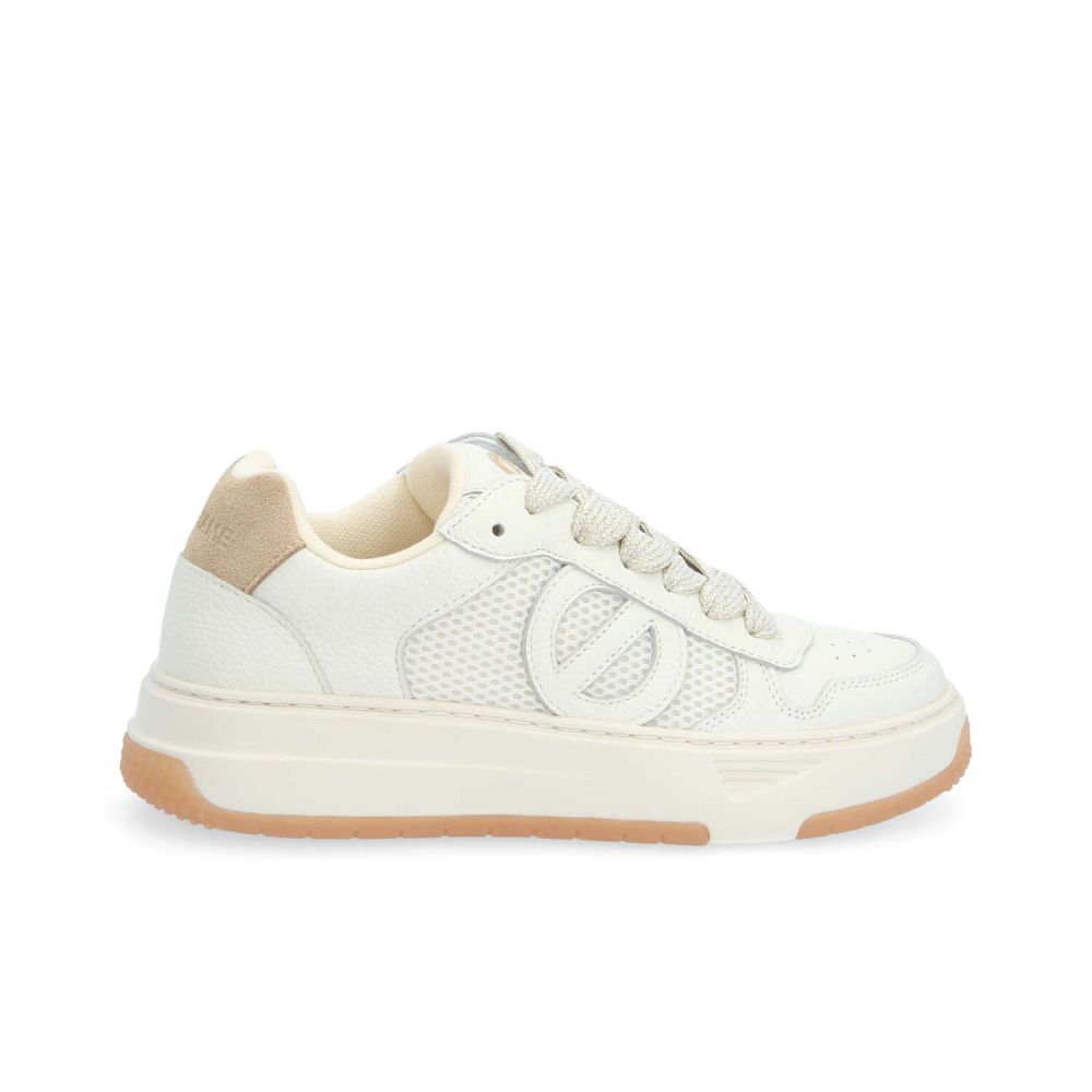 ALISON SNEAKER W - GRAIN/MESH/SUED - BLANC CASSE/BEIGE