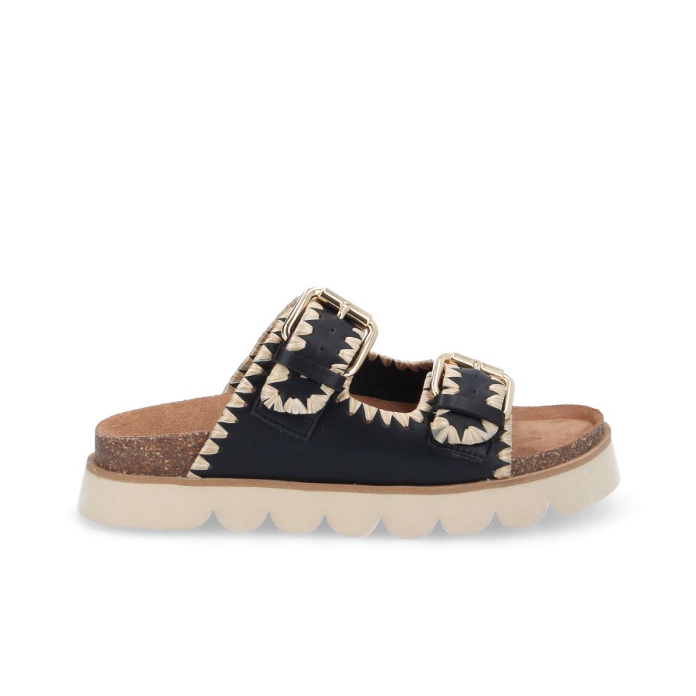 SANDY EDGE W - SOFT/RAPHIA - NOIR/BEIGE