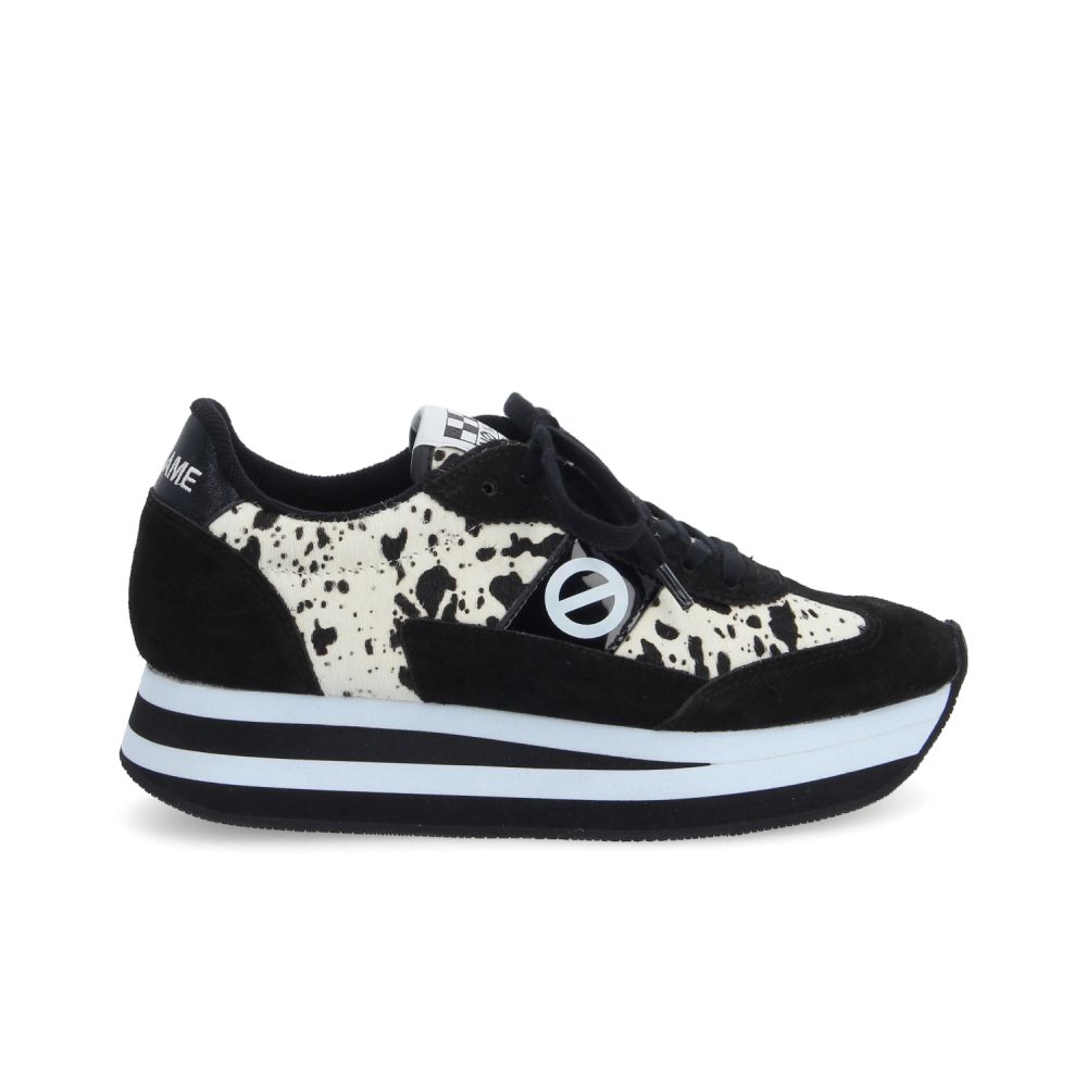 FLEX M JOGGER W - PRINT COW/SUEDE - BIANCO/NERO